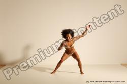 Underwear Gymnastic poses Woman Black Moving poses Slim medium brown Dynamic poses Academic